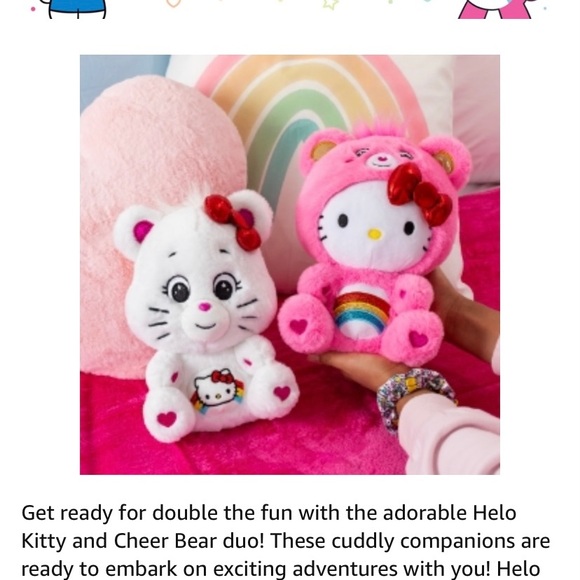 Hello kitty Care Bear Set of (2) Plush - Picture 7 of 9